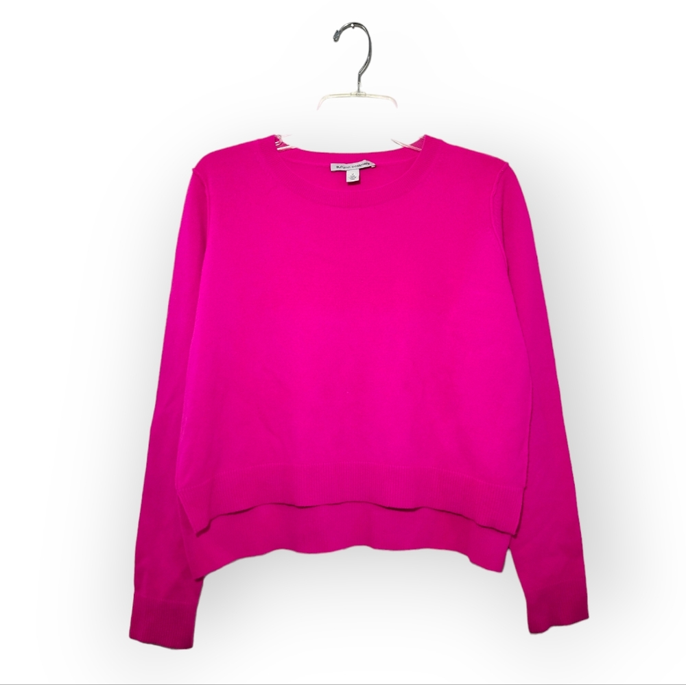 Autumn Cashmere Hot Pink Crew Neck Cashmere Sweater Top Medium